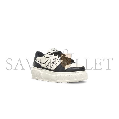 FENDI MATCH BLACK LEATHER PLATFORM LOW-TOPS 8E8571AOMNF1PYU